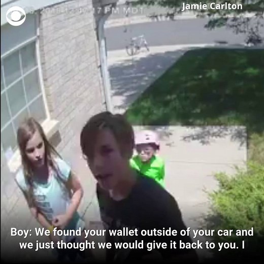 10M views · 434K reactions | HEARTWARMING: Three kids were caught on camera doing the right thing: returning a wallet stuffed with cash. | CBS News | Facebook