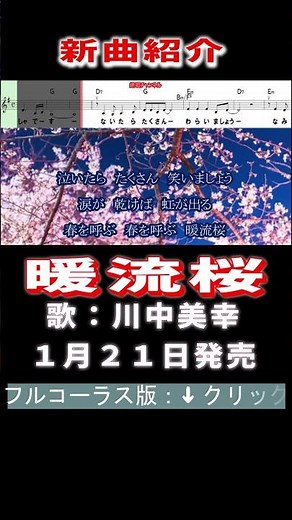 川中美幸 暖流桜0 #Shorts #正規版 #楽譜 #カラオケ #演歌 #新曲 #速習
