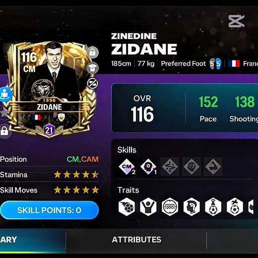 Zidane suit power and best goals🤯 #fcmobile #footballgame #zidane #goals #fifamobile #fc24 #fc26