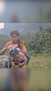 little girl watering watermelon, her father comes back in the rain to find her #baby #cute #reelsfbシ #singlemom | 2 Brothers