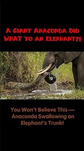 Giant Anaconda Caught Swallowing an Elephant’s Trunk! #wildlife #anaconda #elephant