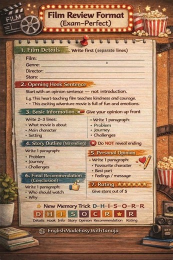 Film Review Writing Format | Exam Perfect Structure 🎬
