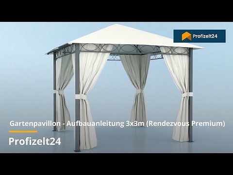 Gartenpavillon - Aufbauanleitung 3x3m (Rendezvous Premium) | Profizelt24