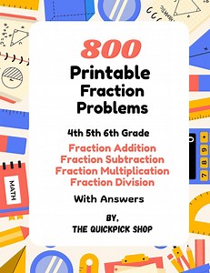 Fraction Problems Worksheet Bundle: Grades 4-6 Math (printable PDF) - Etsy UK