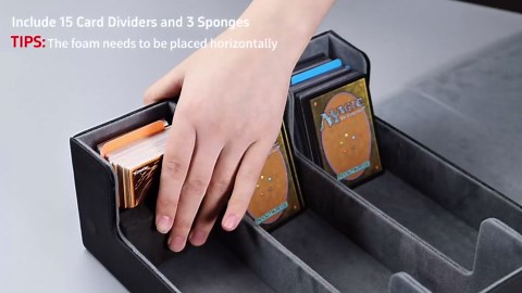 Inspack Trading Card Storage Box, Deck Case Organizer for MTG, Sports Card, TCG, YUGIOH with 24 Dividers & 4 Foam Stoppers, Holder 3200+ Cards, Collector Bulk Boxes, Collection Albums Cases, 4Rows