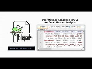 Notepad++ User Defined Language for Email Header Analysis - Light