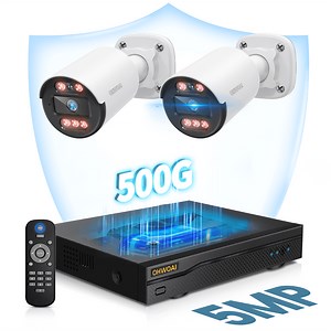 OHWOAI 5MP Super HD CCTV Camera System Outdoor, DVR Surveillance Cameras with 80ft IR Night Vision - Walmart.com