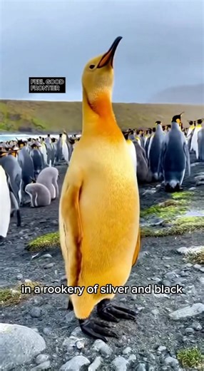 97K views · 4.5K reactions | Golden penguins are extremely rare and the first sighting of one of these beauties captured on film was in 2019 in South Georgia Island! So unique, so stunning! *This is a real story and the footage is recreated with AI | Feel Good Frontier | Facebook