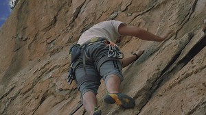 Practicing mountaineering on a mountain - Free Stock Video