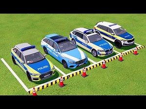All Police Europe Cars Transported With Trucks MAN Flatbed || FS22