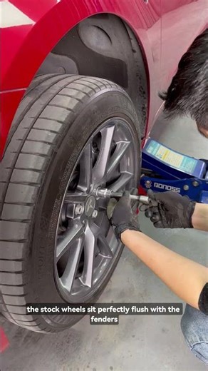 Fix that awkward wheel gap on your Tesla Model 3! #bonoss #teslamodel3 #wheelspacers