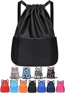 Amazon.com | Lilyasion Drawstring Backpack, Drawstring Foldable Large Capacity Dry-Wet Separation Travel Sports Backpack (G) | Drawstring Bags