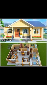 🌿 Check out the efficient layout of this 9m x 10m house! #housedesign #homeplans #housearchitecture #dreamhome #floorplan #smallhouse 🌿 #dreamhouse 🏡ℂ𝕋𝕋𝕆💚 | Dream House