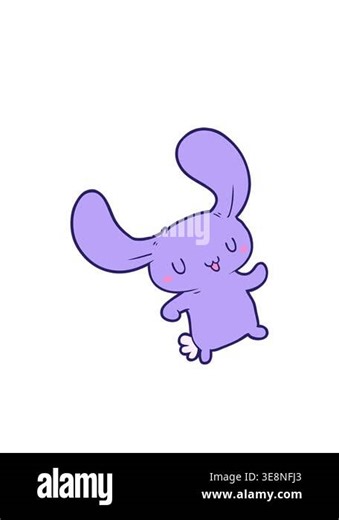 blinking radial lines animation of cartoon quirky rabbit Stock Video Footage - Alamy