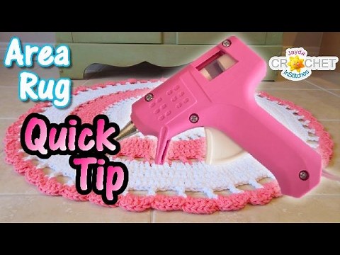 Add a Little Grip To Your Crochet Rug - Hot Glue Hack