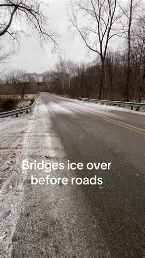 That same you see on bridges that say ice is over before roads. This is a prime example take caution while driving stay safe America, January 2026 Michigan.