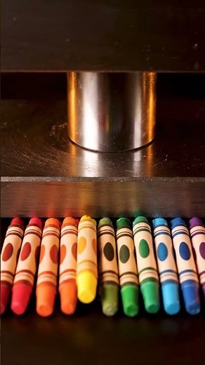 how Hydraulic Press Crushing Crayons | Oddly Satisfying ASMR Shorts 4K