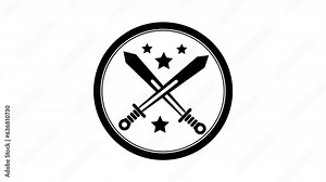 Crossed Swords Icon. Battle swords, executioner swords, Medieval weapon concept animation background. k1_582