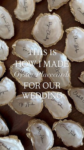 98K views · 101 reactions | The much requested step by step of exactly how I made our oyster shell place cards for our wedding! 寧 It’s a tedious process but an easy one once you get the hang of it! This transfer paper works on all kinds of surfaces, and we did the same DIY for all of our table numbers on vintage plates. The possibilities are endless! | Home On Broad | Facebook