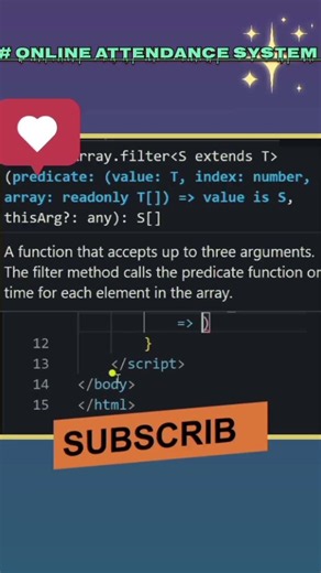Online Attendance System in JS 💻🎓 #frontendcourse #javascript #webdevelopmet #coding