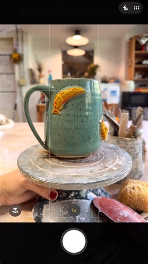 a slug mug before and after the kiln firing! #pottery