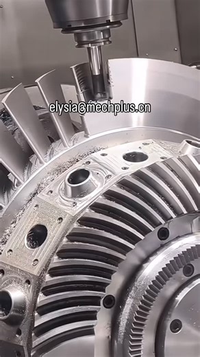 Elysia Lee on Instagram: "Blades that power flight ✨ 5-axis CNC machining this aerospace turbine/impeller component—twisted blade profiles, ±0.005mm tolerance, and Ra ≤0.2μm mirror finish for high-performance engine use. Tag an aerospace engineer who’d geek out over this turbine blade precision! 👇 #5AxisCNC #AerospaceTurbineMachining #ImpellerManufacturing #PrecisionEngineering #AerospaceTech"