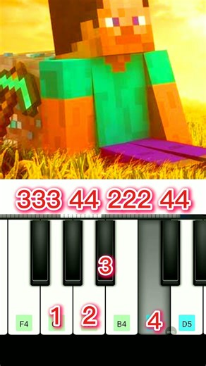 Revenge - Minecraft Easy Piano Tutorial #piano​ #shorts​ #pianotutorial​