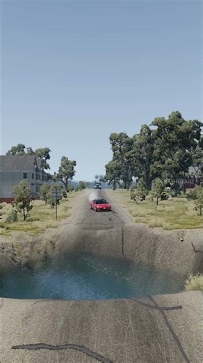 Tesla vs Water pit part 5 #beamngdrive #cars #new