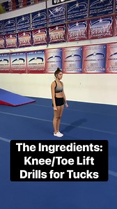 The Ingredients: Back Tuck Improvement. Listen to me…bending your knees is NOT enough to successfully execute your back tuck! Make sure to include the hips and chin drive. These drills can help feel out the process. #cheer #tumbling #tumblingdrills | tumblechef