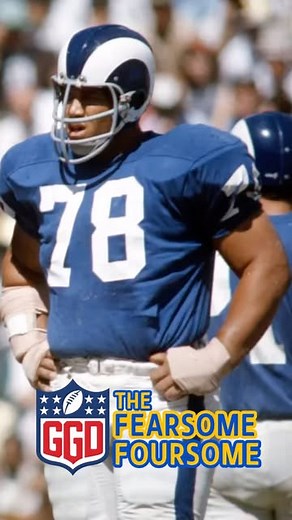 Varsity Jacket Sports on Instagram: "The Fearsome Foursome of the Los Angeles Rams in the 1960s was one of the most dominant defensive lines in NFL history. Comprised of Deacon Jones, Merlin Olsen, Lamar Lundy, and Rosey Grier, they revolutionized the pass rush and popularized the quarterback sack. Known for their sheer power and athleticism, this legendary unit struck fear into offenses and set the standard for defensive excellence, leaving a legacy still revered today. #rams #nfl"