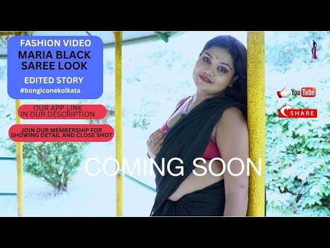 Maria Black Saree Look #youtube #viral #mallu #closeup #uncut #shorts #saree #bongbeauty #fashion