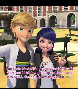 Marinette has enough birthday gifts for Adrien to last him until retirement 🤣 #miraculous