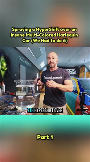Part 1 - Spraying a HyperShift over an Insane Multi-Colored Harlequin Car (We Had to do it) #paintingcar #automobile #painting #dipyourcar #restoration