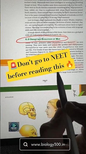 👉Evolution of Man | Dryopethecus to Sapiens| NEET Exam Mnemonics #neetcoaching #neet