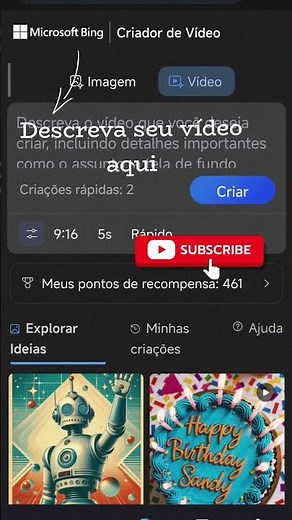 Como criar vídeos de ia com bing #shorts #bing