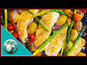 One Pan - Baked Salmon with Veggies | Easy Oven Baked Salmon And Asparagus | Salmon In 30 Min