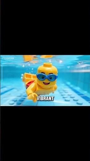 a building bricks character swimming #lego #cinematic #hyperrealistic #legocity #legofan #pov