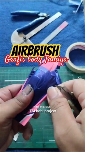 Graphic Airbrushing for Tamiya Crimson Glory Body #mini4wd #airbrush #workshop #damperstyle