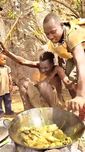 A Day in an African Village Kitchen | Cooking and Sharing Food.#shorts #cooking