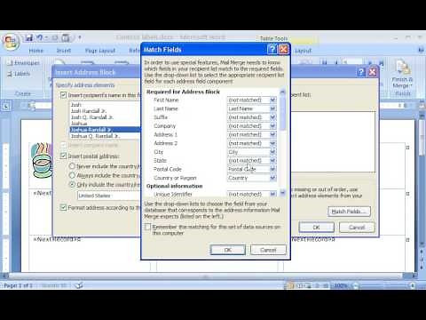 Word 2007 Demo: Part 3, Create mailing labels