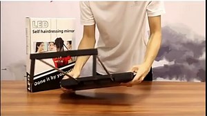 Barber Mirror Light Rechargeable 3 Way Mirror with LED Lights for Self Hair Cutting Cut System Shaving Grooming Makeup