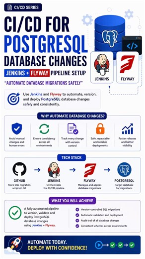 ⚡ CI/CD for PostgreSQL with Jenkins & Flyway | Automate Database Deployments Like a Pro
