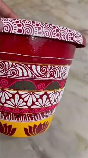 ✨ Beautiful Tulsi Pot Decoration | Aipan Art Design