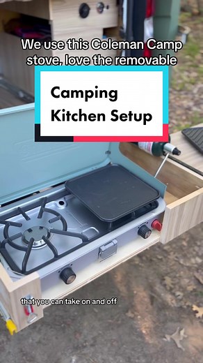 Camping Kitchen Set-Up with Coleman Stove & Gear