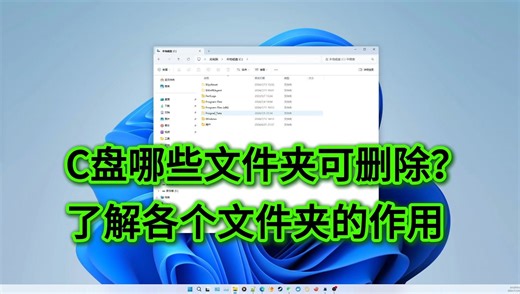 windows11系统C盘下各个文件夹的都是用来干嘛的？