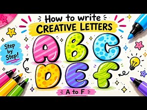 How to Write Creative Bubble Letters A to F 🎨✨ | Easy Alphabet Drawing for Kids