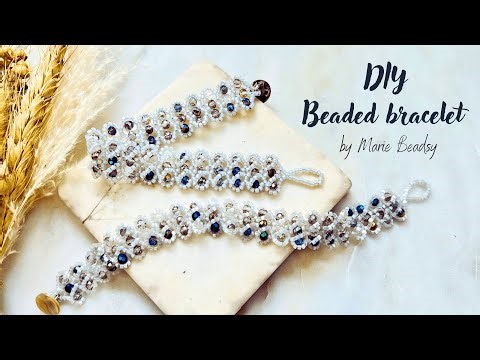 DIY Sparkling Beaded Lace Bracelet | Beading Tutorial by Marie Beadsy