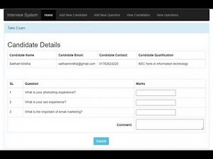 Interview Management System in PHP/MySQLi Demo