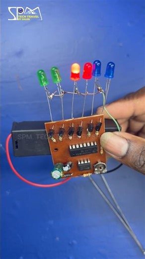 6 channel LED chaser with adjustable speed 6 LED #ideas #electronic #experiment #technology #tech