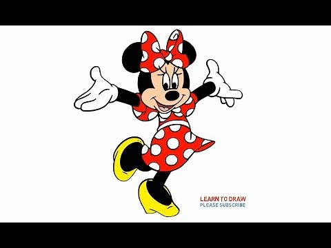 How to draw minnie mouse step by step slowly full body